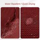 PANGSINNE Stall Burgundy Fabric Shower Curtain - Waffle Textured Small Heavy Duty Cloth Shower Curtains for Bathroom, 256GSM Narrow Hotel Spa Luxury Bath Curtain Set with 6 Hooks (36Wx72H, Burgundy)