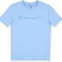 Champion Boys Active T-Shirts Short Sleeve Crew Neck Athletic Signature Logo Tee for Kids (Blue, XL)