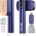 Travel Steamer for Clothes with 180 ml Water Tanks,15s Fast Heat-up,24 g/min Strong Steam Performance, Portable Garment Steamer with Touch Control, LED Display, Steam Iron(Blue Gold)