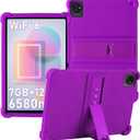 ATOOZ Soft Silicone Case for Blackview Tab 30/70 WiFi Tablets 10.1 Inch - Purple & Purple OSCAL Pad70/60 Case with Bracket for Kids