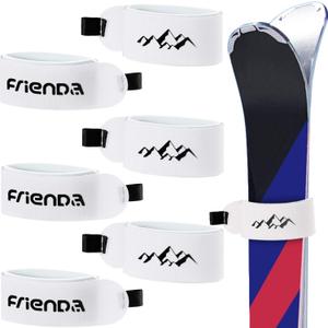 Frienda 6 Pcs Winter Ski Straps Fasteners Tape Adjustable Ski Wraps Ties for Families Christmas Holiday