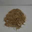 ELESTY Long Natural Curly Glueless Lace Front Wig Gloden Blonde Synthetic Lace Front Wigs for Women Left Part Glueless Heat Resistant Fiber Hair Daily Party Wig