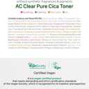 The Plant Base AC Clear CICA Toner 195ml | CICA Facial Soothing Cooling Toner | Centella asiatica Leaf 85% | Plant-Based | Oily Skin, Trouble Skin Care, Korean Skincare, K Beauty, Korean Beauty
