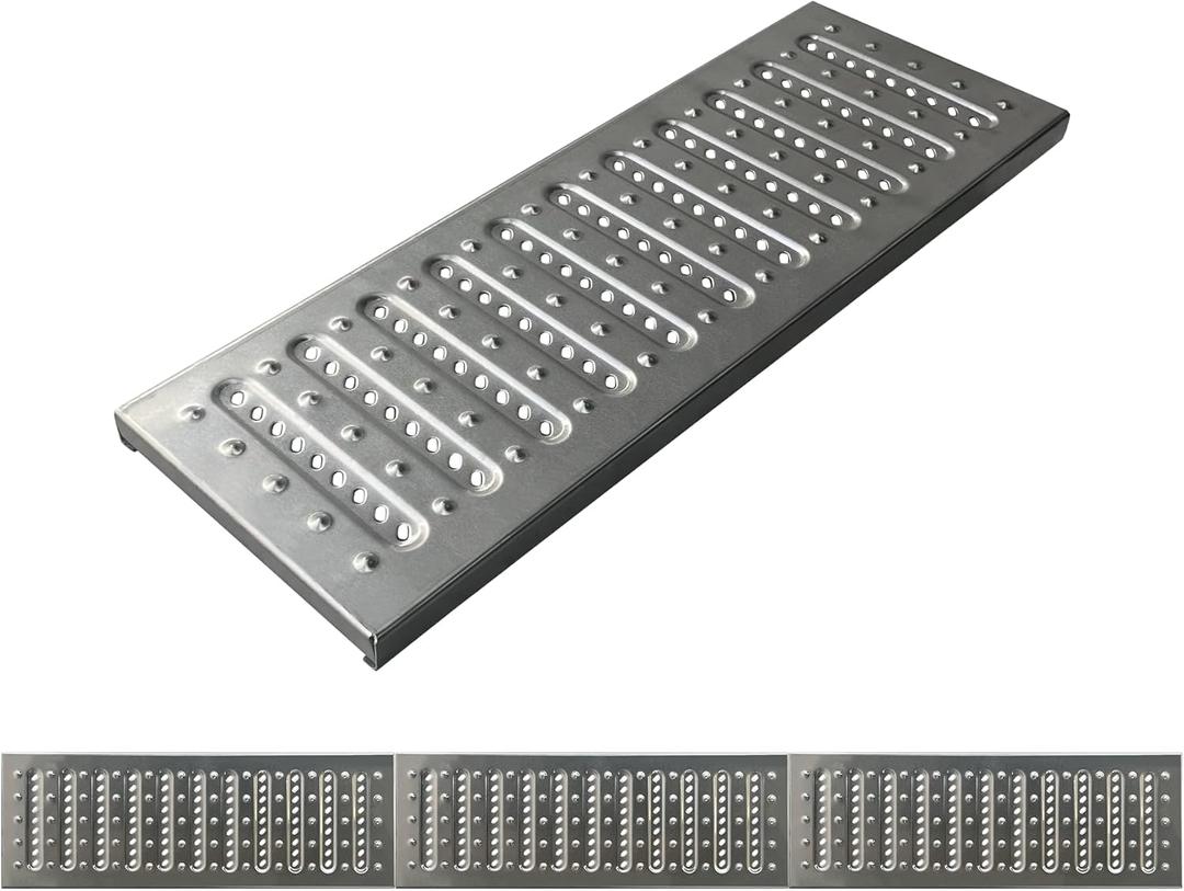 304 Stainless Steel Channel Drain Grate 22.8x7.9x1 inch, 3 Pack Length 68.5in Outside Metal Trench Drain Covers, Outdoor Sewer Drainage Grates for Yard, Sidewalk, Park, Garden, mall, Fence line