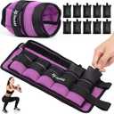 Yes4All Adjustable Wrist & Ankle Weights 3.5/5 LB Pair, Leg Weights for Women & Men, Weighted Arm Bands with Removable Sandbags for Fitness, Pilates, Walking, Strength Training - Versatile Colors (Purple)