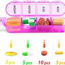 Cruxer Monthly Pill Box Organiser 4 Times a Day, Daily Travel Pill Boxes, Medicine Storage Box, Pill Dispenser 1 Month 32 Compartments, Tablet Organiser to Hold Vitamins, Fish Oil, Supplements