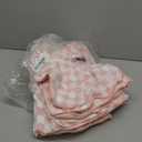 Kinlop 6 Pcs Checkered Bath Towels Set Coral Washcloth Soft Fleece Quick Dry Patterned Hand Towel for Bathroom Back to School Gym Spa Beach Accessories(Pink,Checkered)