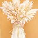 46" inch 10 Stems Natural Pampas Grass Decor Tall, Pompas Grass, Tall Pampas Grass for Weddingm, Farmhouse, Boho Home Decor (Beige)