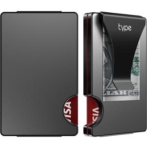 typecase Minimalist Wallet for Men: Metal Card Holder with Removable Money Clip, RFID Blocking, Slim, Utral Thin, Small, Front Pocket, Hold up to 15 Credit Cards (Metal Grey)