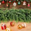 Christmas Garland Real Touch Cedar Garland Christmas Decorations 6 ft Soft and Lush Realistic Faux Pine Garlands for Mantle, Table, Stairs, Doorframe, Fireplace Indoor Outdoor Holiday Decorations