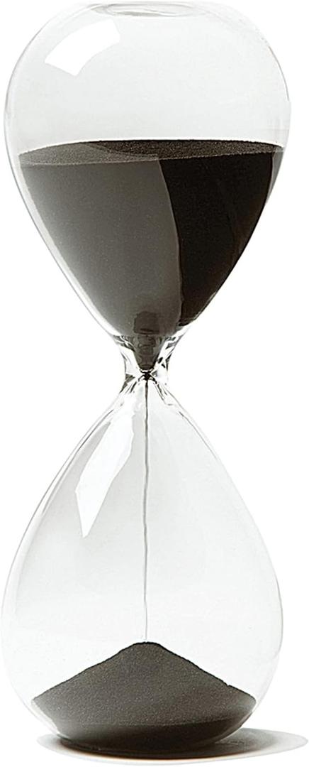 Hourglass, HoveBeaty Hand-Blown Sand Timer Set for Time Management 15 Minutes Durable Glass Construction (15 Min, Black)