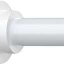 White Shower Curtain Rod Adjustable 43-78 inch, 1"Diameter Spring Tension Curtain Rod No Drill, Anti-Rust Non-Slip Shower Rod, White Shower Rod for Bathroom Tension