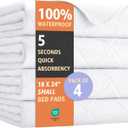 Ultimate Washable Underpads - Heavy Absorbency, Waterproof Reusable Incontinence Pads for Adults, Kids, Elderly & Pets - Bedwetting Pads for Bed, Couch, Sofa, Floor (White, 18 x 24 Inches, Pack of 4)