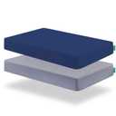 Biloban Crib Sheets Fitted for Boys, 2 Pack Crib Sheet Fits for Standard Crib Mattress, Neutral Toddler Bed Sheets Girl, Grey & Navy, 52X 28