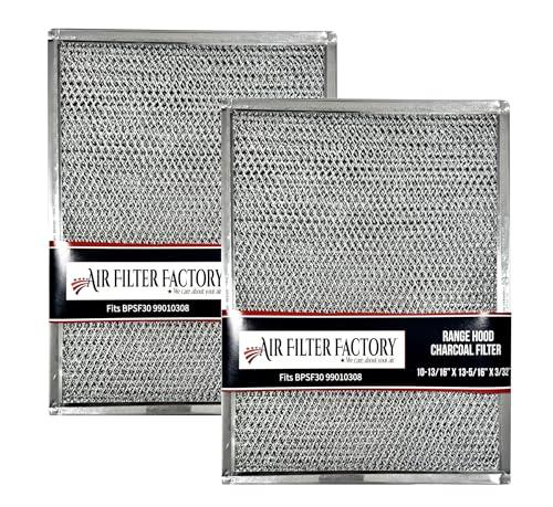 Air Filter Factory Carbon Filter BPSF30 99010308 Replacement For Broan QS WS NON-Ducted Measures 10-13/16" X 13-5/16" X 3/32" USA Made Range Hood Charcoal Carbon Filters 2-Pack