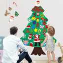 2 x Srkmxzr Felt Christmas Tree for Toddlers, Felt Christmas Tree with Lights 28x40.9 Inch, 38Pcs DIY 3D Wall Hanging Christmas Trees for Toddler Baby Kid Child, Felt Craft Kits for Xmas Party Decor Gift