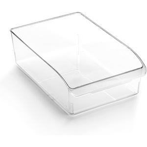 BINO | Plastic Storage Bins, Medium | THE CURVE COLLECTION | Multi-Use Organizer Bins | Storage Containers Kitchen, Pantry and Home Organization | Fridge Organizers | Pantry Organization and Storage