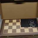 AMEROUS 15 Inches Magnetic Wooden Chess Set - 2 Extra Queens - Folding Board - Pieces Storage Slots, Handmade Portable Travel Chess Game - Beginner Chess Set for Kids, 6 up Age