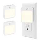 Plug-in Night Light with Motion Sensor, Dusk-to-Dawn Light Sensor, Stepless Dimming LED Night Lights for Bedroom, Hallway, Bathroom, Kids Room, Energy Efficient, 2-Pack