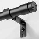 Heavy Duty Curtain Rods for Windows 66 to 120 Inch, 1 inch Diameter Long Curtain Rod with Brackets,Adjustable Black Curtain Rod for Living room,Bedroom(Black,30" to 120")