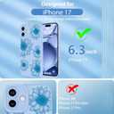 OOK Floral Case for iPhone 17 Case Cute Sunflower Floral Blooms Design Soft TPU Shockproof Protective for Women Girls Slim Phone Cover - Blue Flower