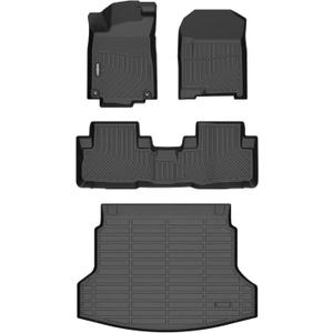 GINOWY-Floor Mats & Cargo Liner for Honda CRV 2012-2016 Only for Touring & EX-L Models, TPE All Weather CR-V Car Mats, Non-Slip Trunk Mat Floor Liners Waterproof Custom Fit Accessories Mats Black