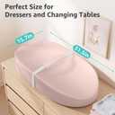 YENING Wipeable Changing Pad for Dresser Waterproof Leather Baby Diaper Changing Pads Washable Nursery Change Mat Pink, 31.5"L x 15.7"W x 3.6"H