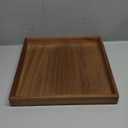 Acacia Wood Serving Tray,13"*13" Square Ottoman, Coffee Table Tray, Farmhouse Decorative Tray for Living Room, Kitchen, Bedroom