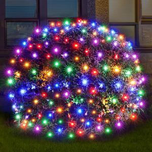 Led Christmas Net Lights Outdoor Christmas Decorations 120Led 6Ftx4Ft UL Certified Connectable Waterproof Mesh Net Lights for Trees Bushes Shrubs Garden Outdoor Christmas Decorations(Multicolor)