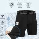 5 Pack Compression Shorts Men with Pocket Spandex Athletic Baselayer Shorts Quick Dry Compression Sports Underwear (Black, XXXL)