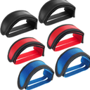 3 Pairs Bike Pedal Straps Bicycle Feet Straps Cycling Adhesive Pedal Toe Clip Belt for Fixed Gear Bike(Red, Black, Blue)