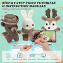 DoodleTwyst Amigurumi Crochet Kit  DIY Crochet Kit with Yarn & Tools  Fun Crochet Kits for Adults to Make Bear, Bunny & Reindeer Stuffed Animals