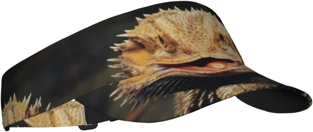 Cat Pattern Sport Sun Visor Hat Adjustable Empty Top Baseball Cap Outdoor Travel Beach Ball Caps for Women and Men (One Size, Bearded Dragon Lizards)
