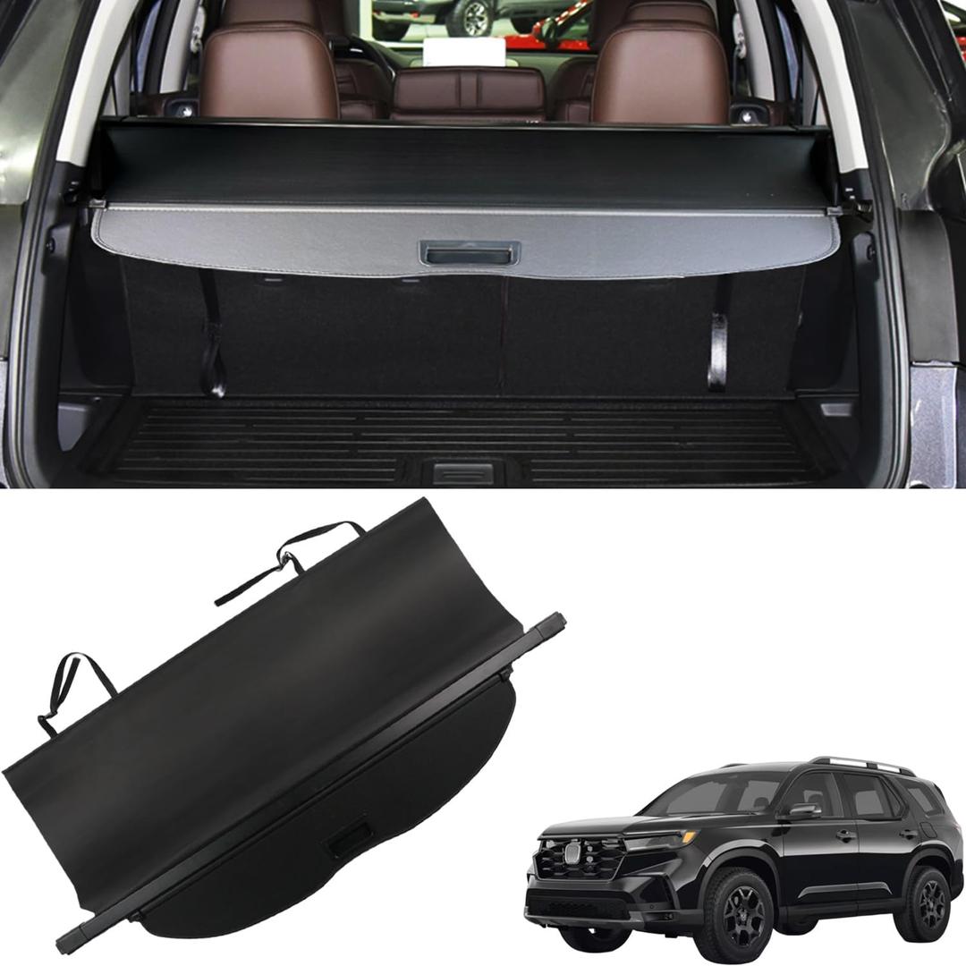 for Honda Pilot Cargo Cover 2023-2026 for Pilot Accessories Black Retractable Trunk Cover Security Shield Shade