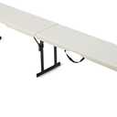 Amazon Basics 6ft Foldable Bench for Indoor & Outdoor Use with Carrying Handle, White