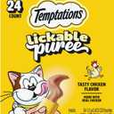 Temptations Creamy Puree Squeezable Lickable Cat Treats, Wet Cat Treats with Chicken, 0.42 oz. Tubes, 24 Count (EXP 12/23/27)