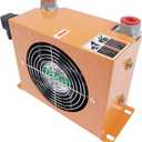 Hydraulic Air Oil Cooler Air-Cooled Oil Radiator Heat Exchanger 48W 12V AW0607T 20L/min 680Kcal/h ZG1/2 AW0607T-CA AJ0607T-CA