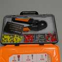 Preciva Ferrule Crimping Tool Kit with 1500PCS Wire Connectors, Hexagonal Crimping Pliers for AWG 28-5 Crimper Adjustable Ratcheting Wire Crimping Tool
