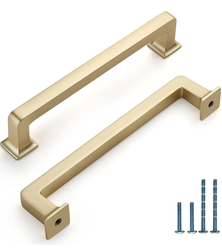 3 Pack 5 Inch(128mm) Kitchen Cabinet Handles Brushed Brass Cabinet Pulls Gold Kitchen Cabinet Hardware Drawer Pulls for Cupboard 3 Pack 5 Inch(128mm) Kitchen Cabinet Handles Brushed Brass Cabinet Pulls Gold Kitchen Cabinet Hardware Drawer Pulls for Cupboard