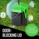 FUSBUNTY Pooper Scooper Swivel Bin & Rake with 100 Waste Bags, Dog Pooper Scooper with Bag Attachment for Large Medium Small Dogs, Poop Scooper with Lid for Lawn Yard Dog Kennel