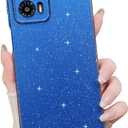 MINSCOSE for Motorola Moto G 5G 2023 Case,Cute Super Vibrant Neon Glitter Shiny Bling Sparkly Glossy Girly Case Thin Slim Shockproof Camera Protection Cover for Women Girl for Moto G 2023-Dark Blue