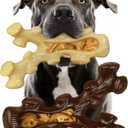 2 Pack Dog Chew Toys for Aggressive Chewers,Boredom and Stimulating Best Dog Toys for Medium/Large Breed,Tough Almost Indestructible Dog Bones for Teeth Cleaning and Training