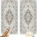 Nunubaby Washable Pee Pads for Dogs, Stylish, Non-Slip and Leak-Proof Pee Pads. Reusable Potty Pads for Dogs for Crates and Floors.(Beige/Multi, 36" x72" )