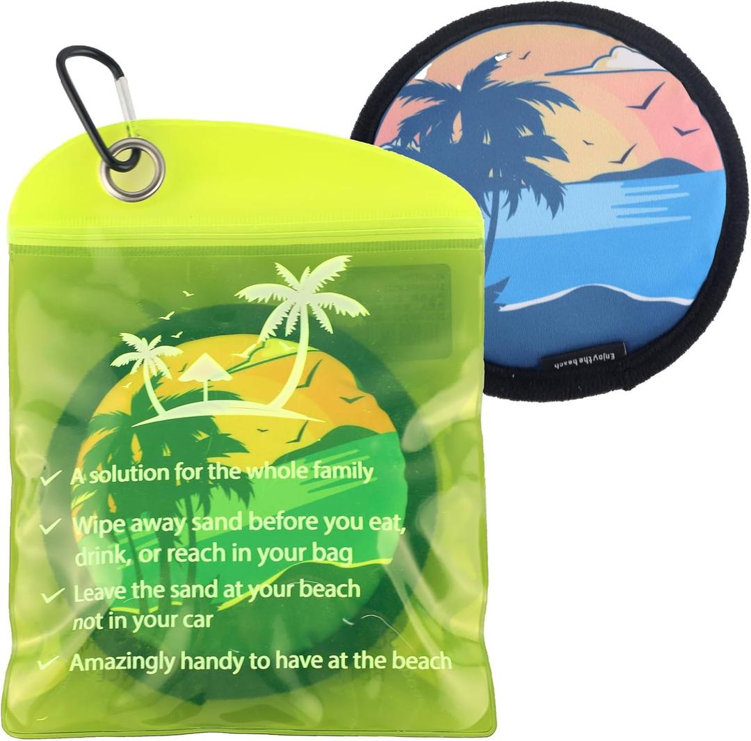 Sand Remover for Beach, Talc-Free Sand Removal Bag Pouch Wipe Off Mitts Brush Brush Beach Vacation Essentials Trip Must Haves Gifts Accessories for Family Kids Women Feet Swimsuits