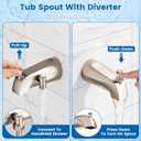 Bathtub Faucet with Filtered Handheld Shower Head, 6 Spray Modes from Rain to Powder, Tub Spout with Diverter,79" Extra Long Hose, High Pressure Bath Tub Faucet with Sprayer Attachment (Brushed Nickel)