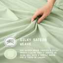 TRUE BAMBOO Sheets Set Queen Size - Silky Soft & Naturally Cooling for Hot Sleepers - Luxe 4 Piece Bed Sheets with Breathable & Moisture-Wicking Fabric - 16" Deep Pocket, Light Green