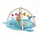 BubblinHome Baby Play Mat, Whale Tummy Time Mat with Toys, Baby Activity Gym for Infants 012 Months  100% Cotton Sensory Floor Mat for Boys & Girls