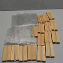 Vinsot 16 Pack 4 x 6 Inch Clear Acrylic Sign with Wood Base T Shape Sign Holder Vertical Blank Stands Desktop Display Plastic Menu Frame Double Sided Flyer Stand for Wedding Restaurant Party Decor