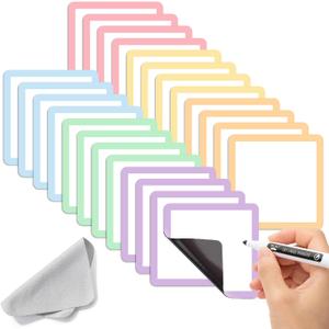 Mr. Pen- Dry Erase Magnets, 4x4, 24 Pack, Colorful Dry Erase Magnetic Labels