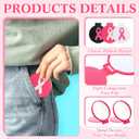 24 Pcs Breast Cancer Awareness Small Compact Mirrors Bulk Portable Folding Mini Pocket Makeup Mirrors Breast Cancer Awareness Accessories Gift for Women Friends